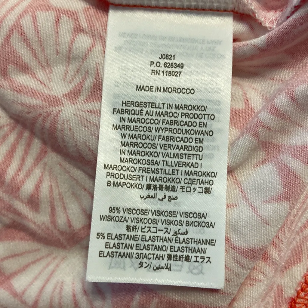 Boden Red and White Leaf Print Long Sleeve Dress size 6R brand new with tag - Image 7