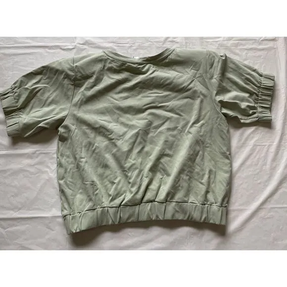 Terea by Andrea Pitter Sage Green Cropped Blouse with Ruffle‎ Details - Image 5