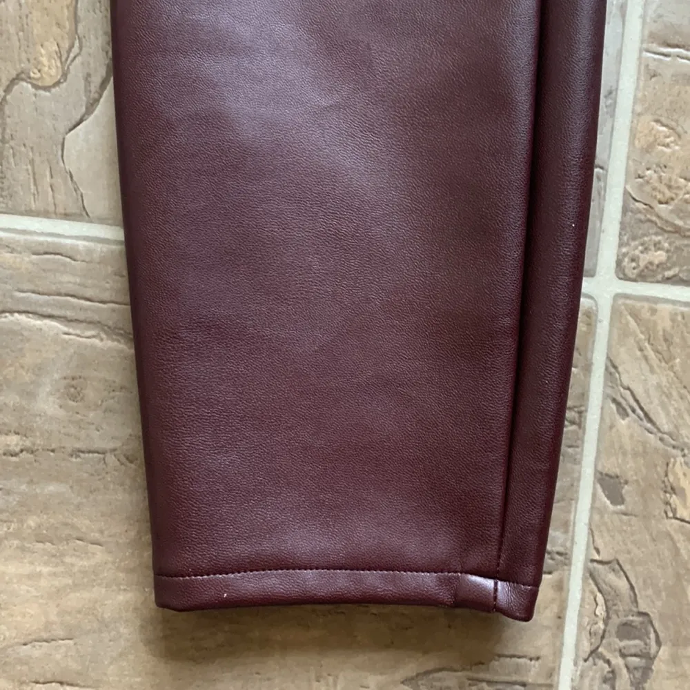 Abercrombie & Fitch Faux Leather Paper Bag Chocolate Brown Pants - Image 12