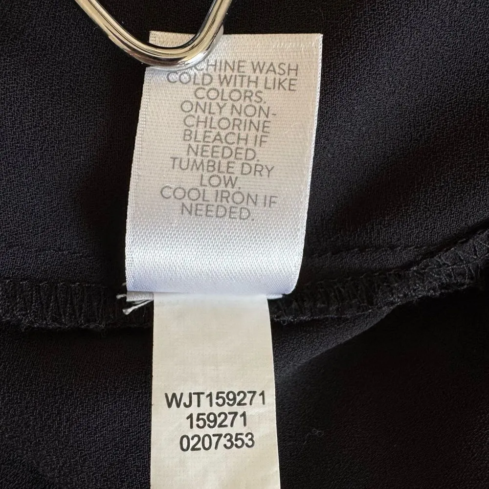 J. Jill Wearever Sheer Tie Front Dolman Sleeve Mid Length Cardigan Cover Up Sz S Black - Image 9