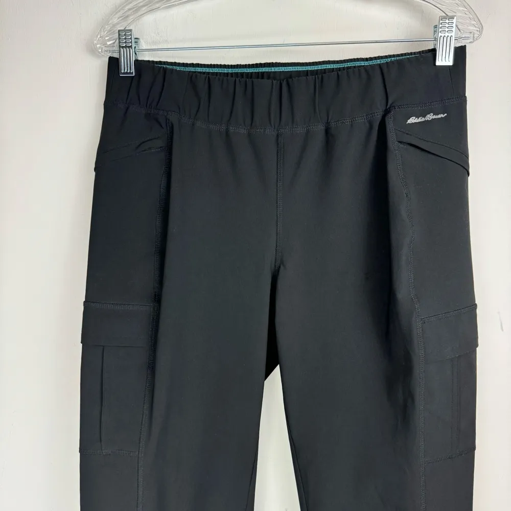 Eddie Bauer Travex Cargo Crop Pants Sz 8 Black Straight Leg Hiking Outdoors - Image 3
