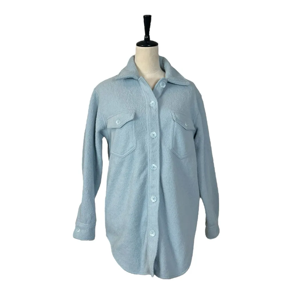 Joie Shacket Top Collared Button Down Pockets Blue Women’s Size Small - Image 2