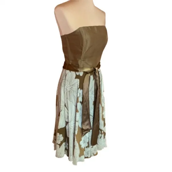 Vintage Spiegel strapless floral silk midi dress n jacket set - Image 2