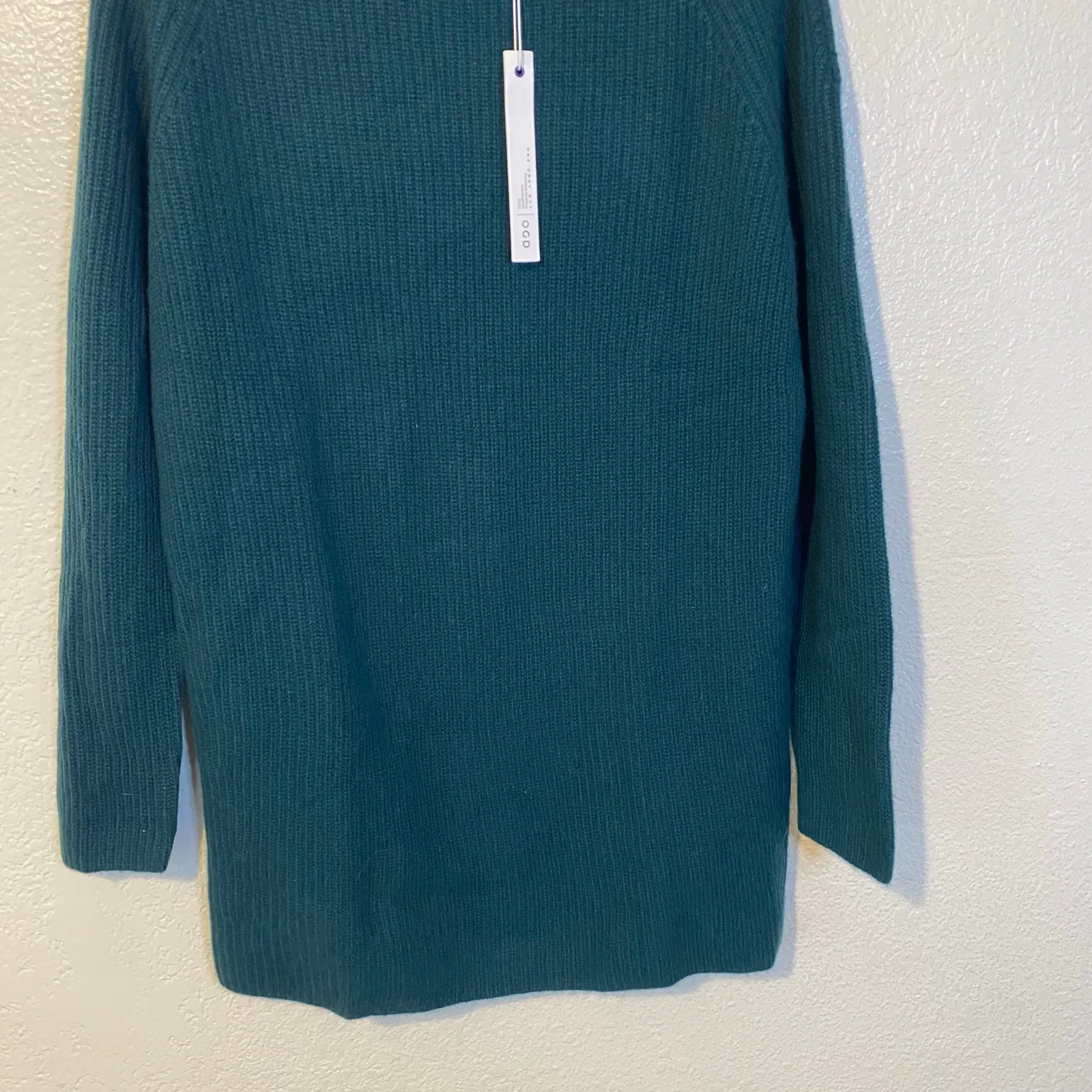 OGD One Grey Day Revolve Teal Green 100% Cashmere Sweater Dress Size Small NWT - Image 5
