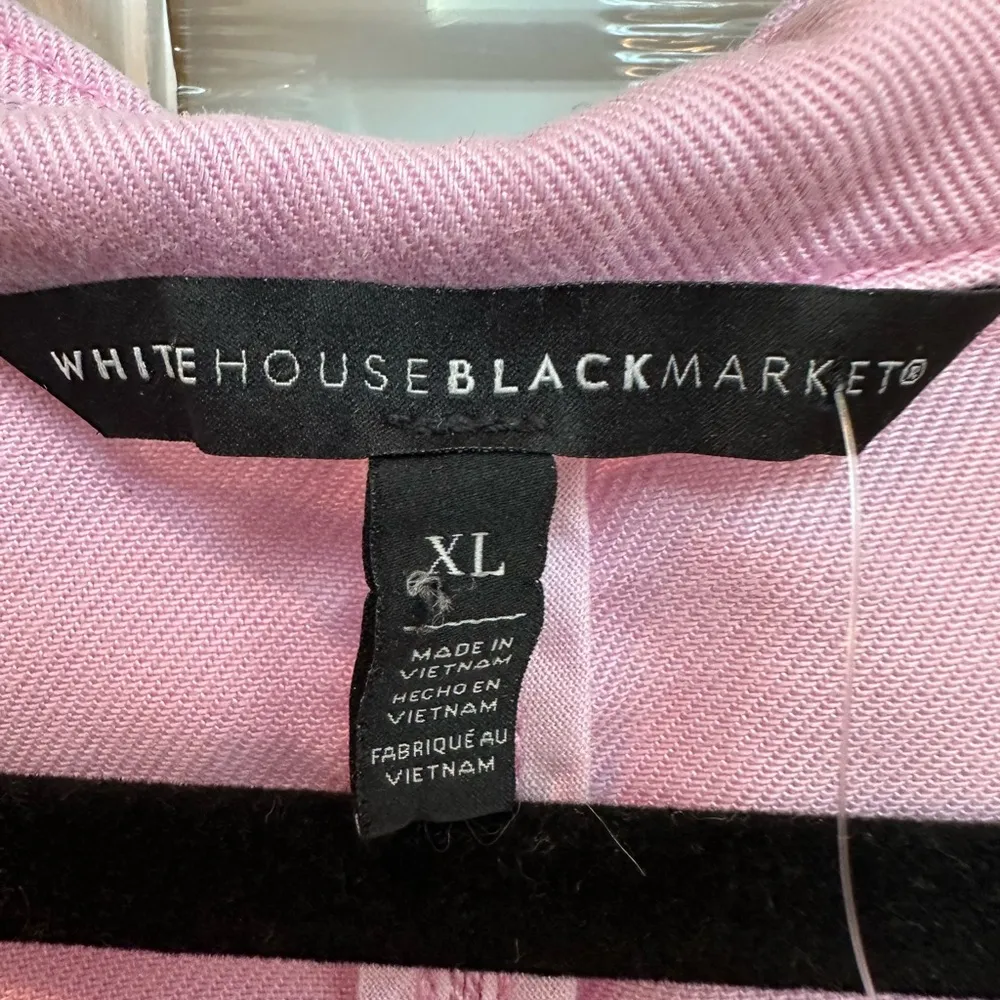 White House Black Market Dusty Rose Pink Drape Front Roll Sleeve Jacket Size XL - Image 10