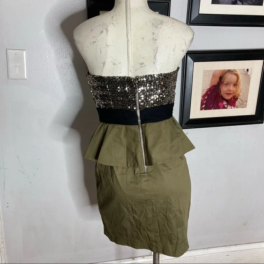 Y2K Alice + Olivia‎ Bethany Sequin Peplum Cocktail Holiday Party Corset Dress - Image 7