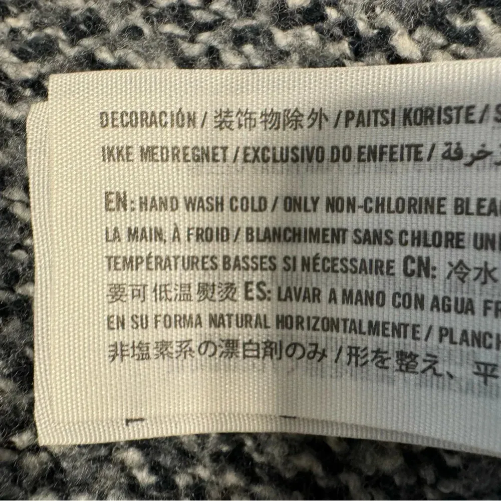 A&F Wool Blend Shawl Collar Open Cardigan Asymmetrical Medium Western Chevron - Image 7