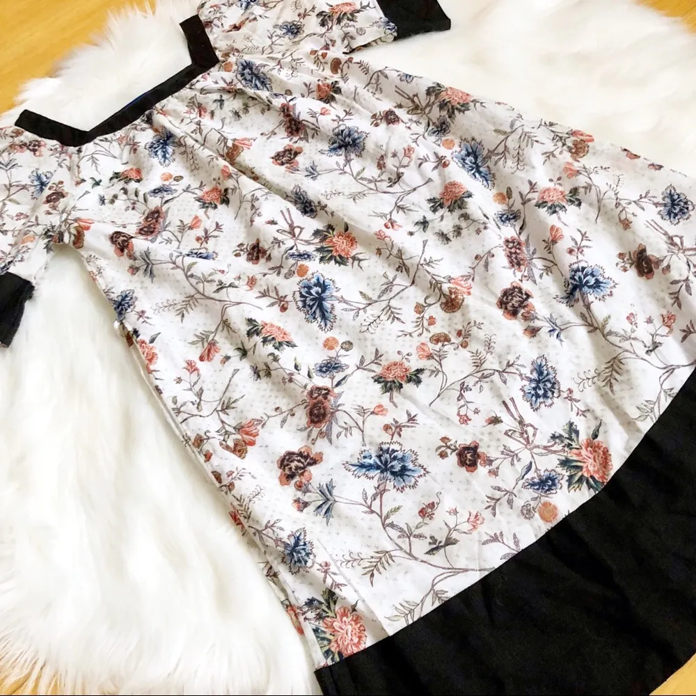 Floral Kimono-sleeved Boho Cotton Dress Sz S - Image 2