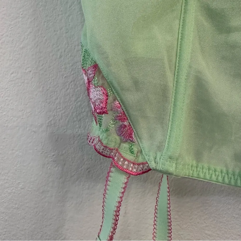 Lane Bryant Cacique Green Bustier Pink Floral Size 14 / 16 - Image 4