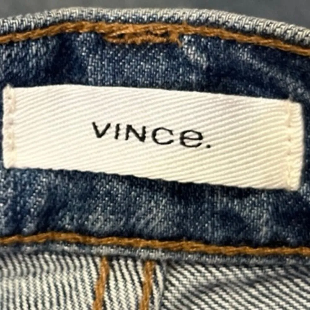 Vince Women's Blue High Waist Distressed Flared Bootcut Denim Jeans Pants Sz 28 - Image 4