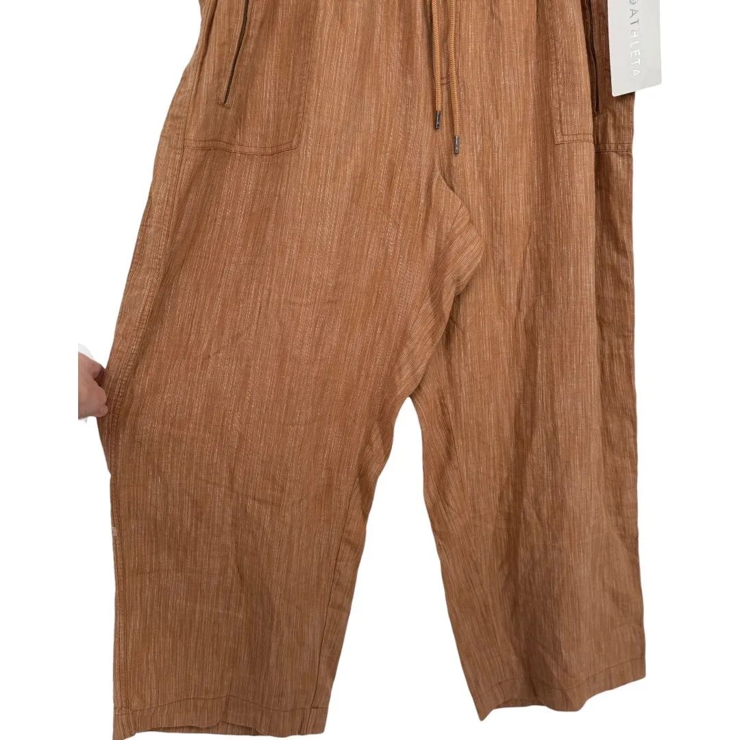 NWT Athleta Cabo Linen Textured Wide Leg Pants Rose Size 22 Vacation Resortwear - Image 10