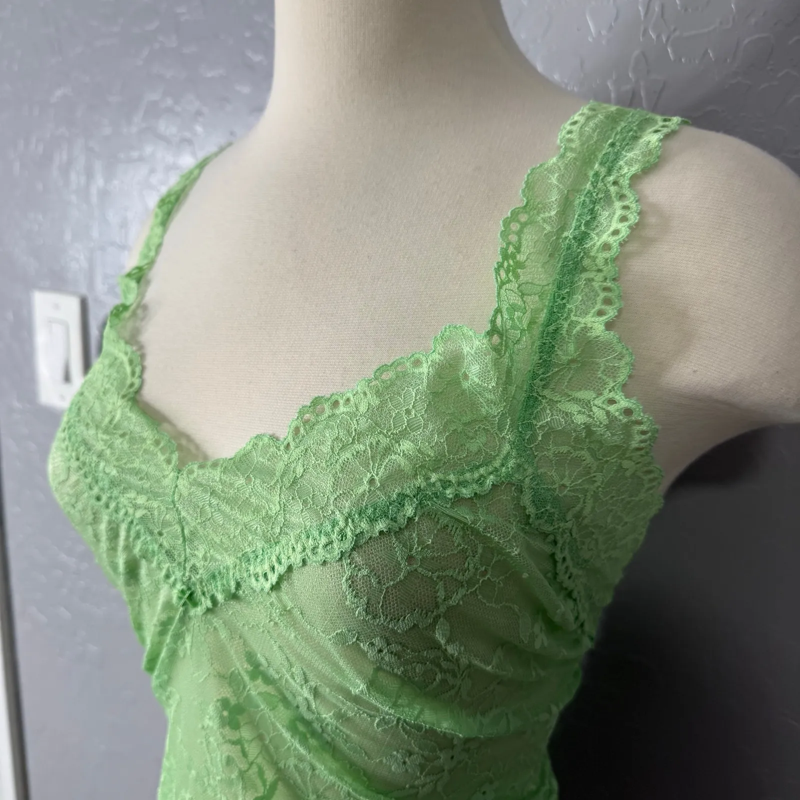 Savage X Fenty Soft N Savage Lace Teddy, Green Lotus, 2X - Image 2