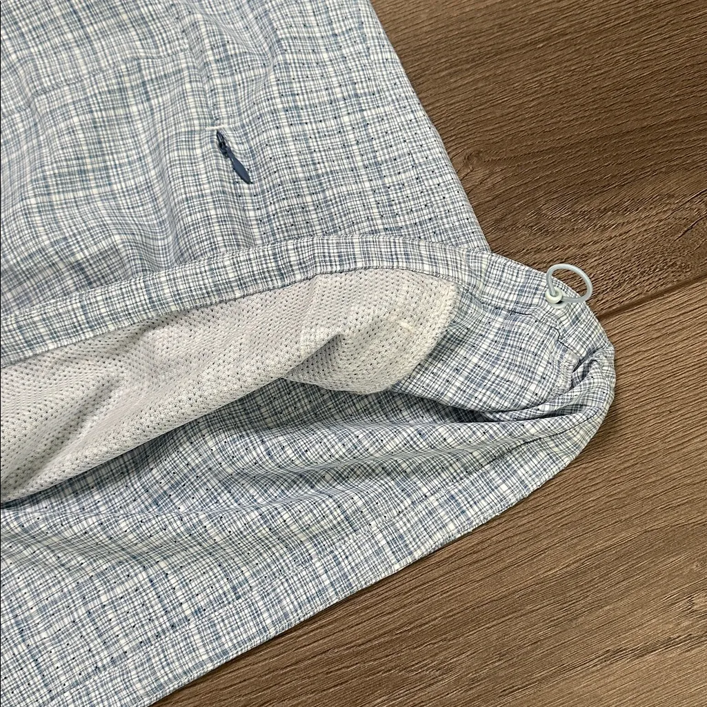 HUK 1/2 Zip Fishing Pullover Hoodie Sun Wind Protection Blue White Size Medium - Image 15