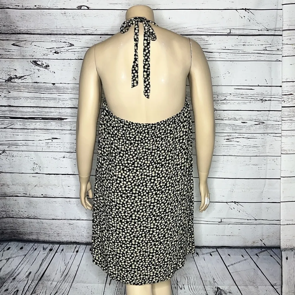 American Eagle NWT XL Black & White Daisy Ditsy Floral Print Halter Mini Dress - Image 4