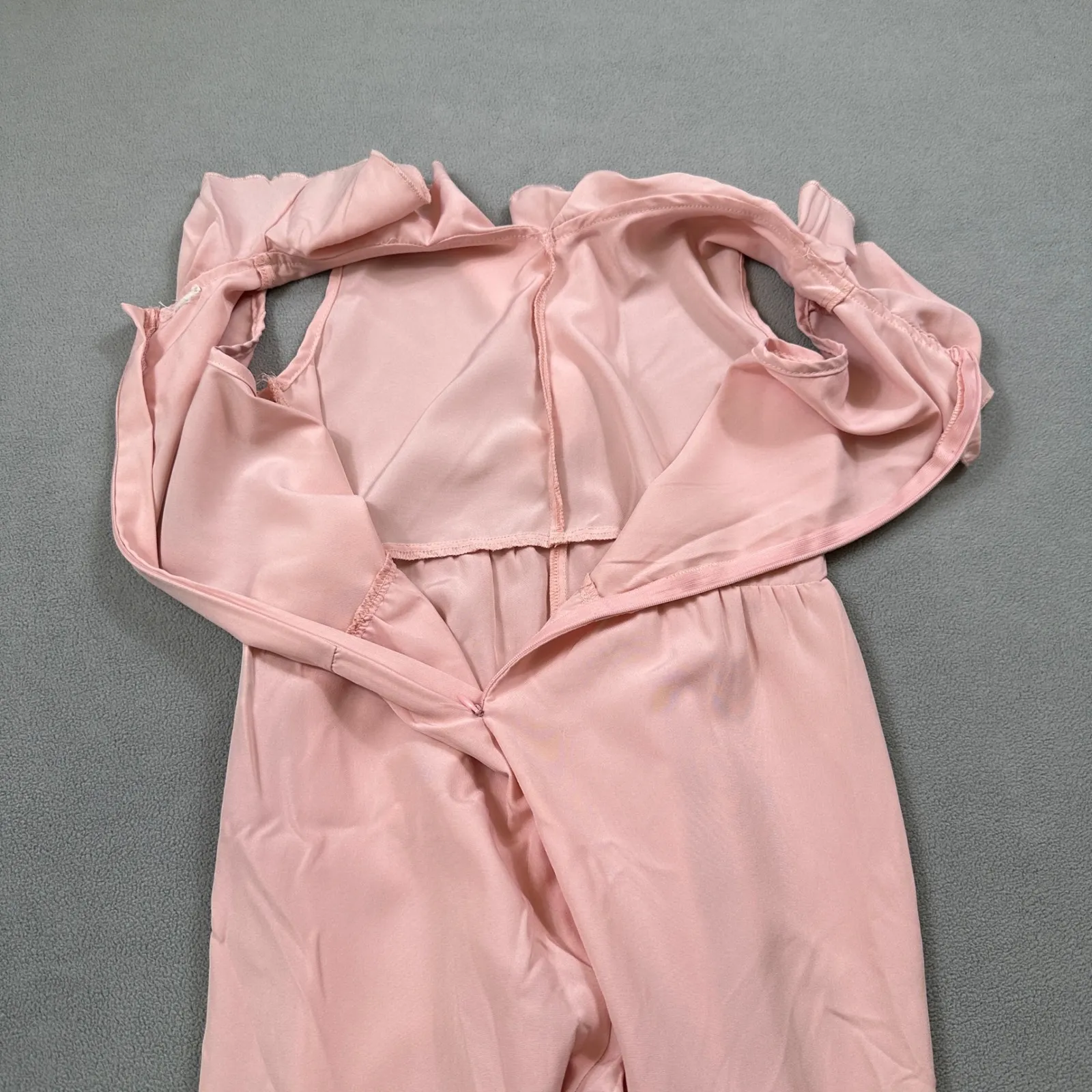 SHEIN Jumpsuit Pink Wide Leg Women Ruffle Neck Sleeveless Palazzo Pants Elastic - Image 6