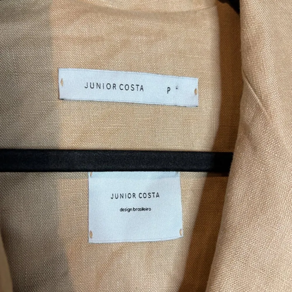 Junior Costa tan linen striped blazer jacket - Image 4