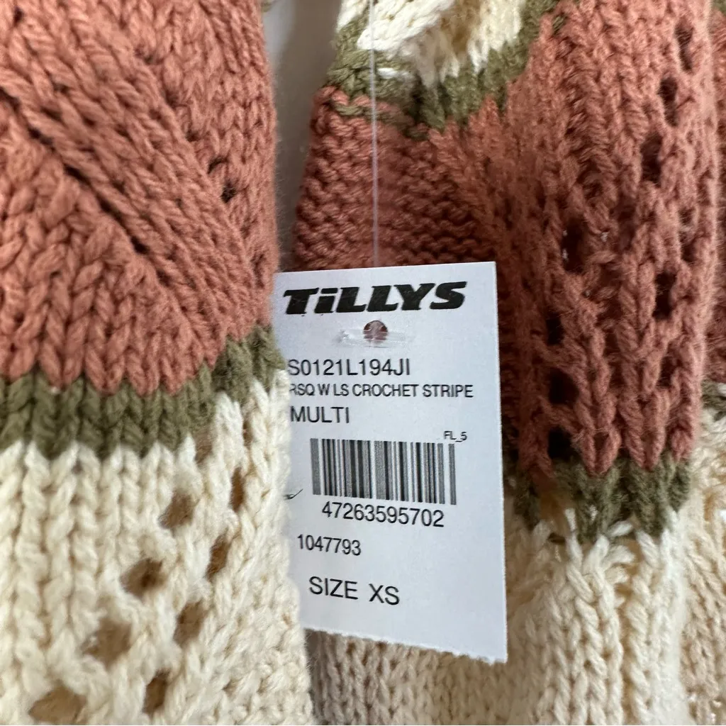 Tilly’s RSQ Women’s Striped Knit Cropped Sweater Size XS NWT - Image 5