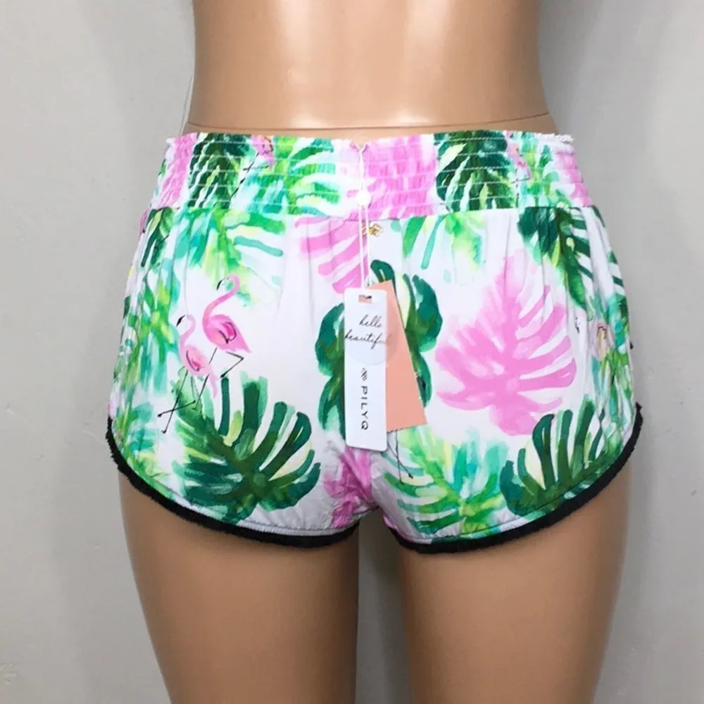 New. PILYQ flamingo coverup shorts. XS/S. NWT - Image 8