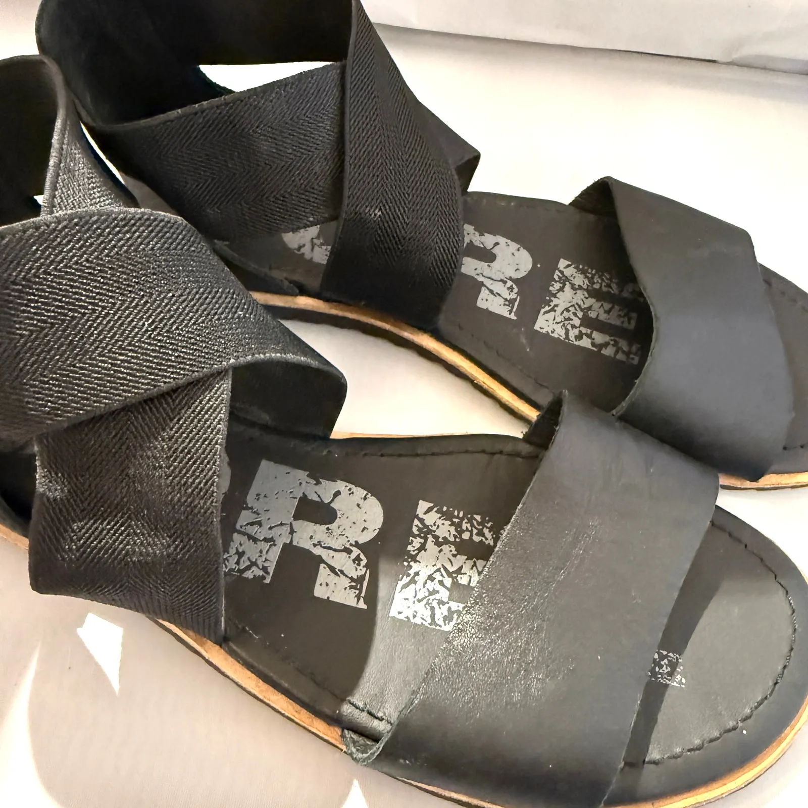 Sorel Black Ella Leather Cross Ankle Strap Sandals Size 6.5 - Image 6