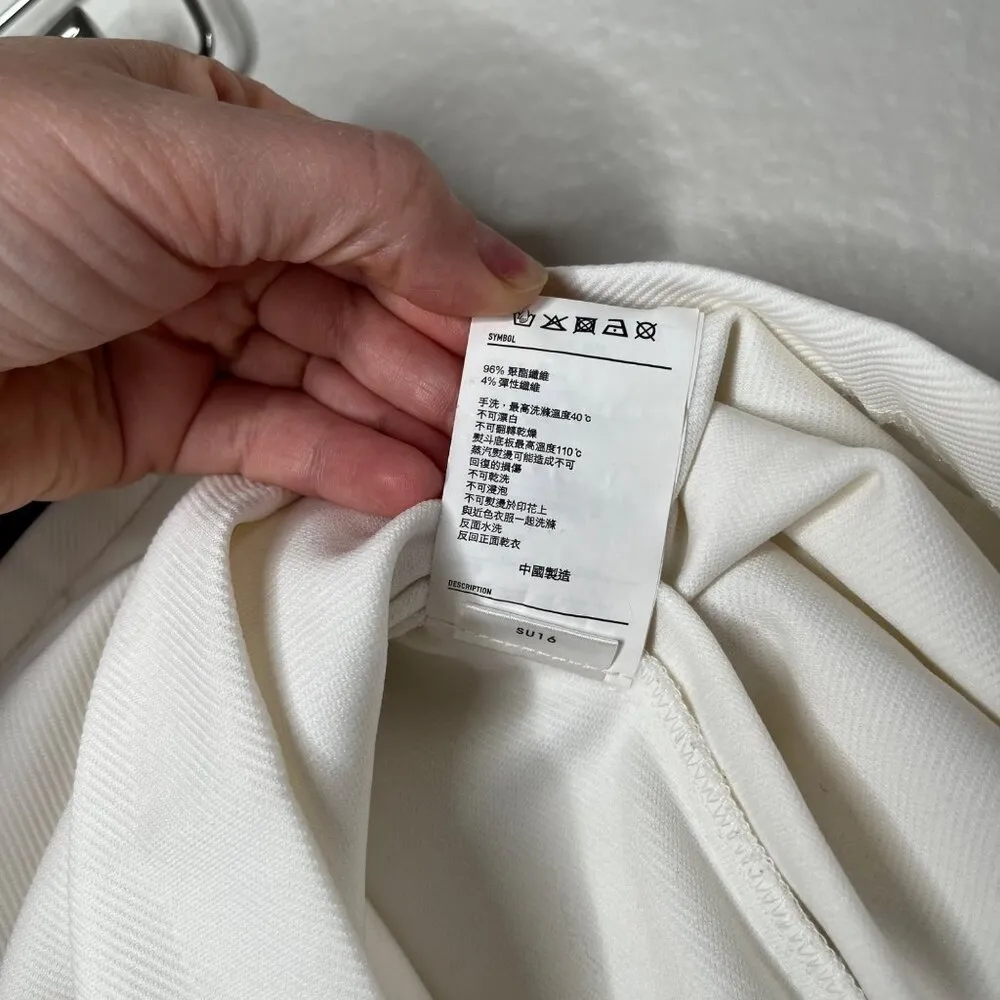 Musium Div. White Pleated Tennis Prep Logo Mini Skirt Black Waistband size 27 - Image 13