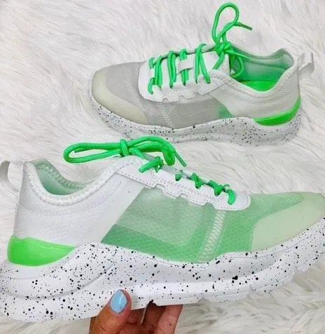 Green Transparent Sneaker Size 9 - Image 2
