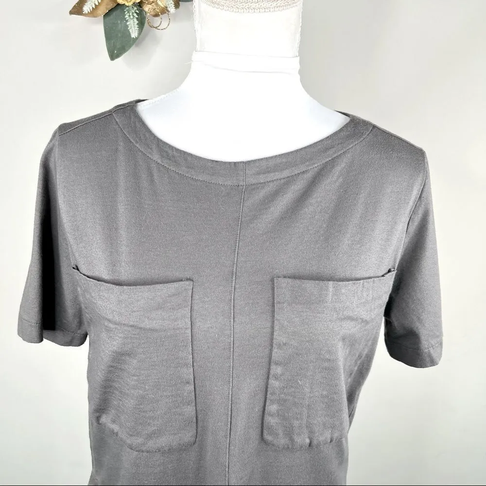 Everlane Gray Utility Pocket Shift T Shirt Dress Cotton Size XS - Image 4