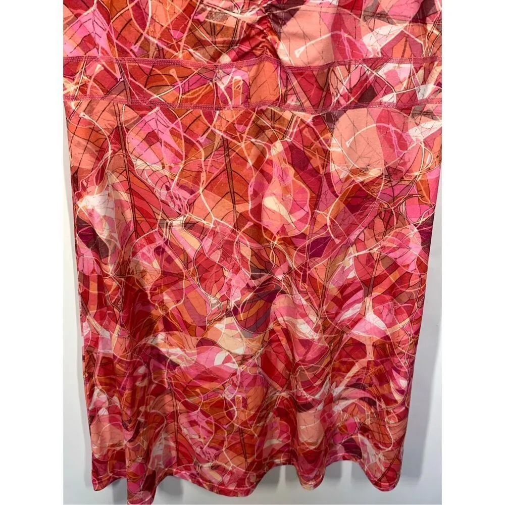 Marmot Women's Geometric Sleeveless Shelf Bra Racerback Taryn Dress Red Orange M - Image 3