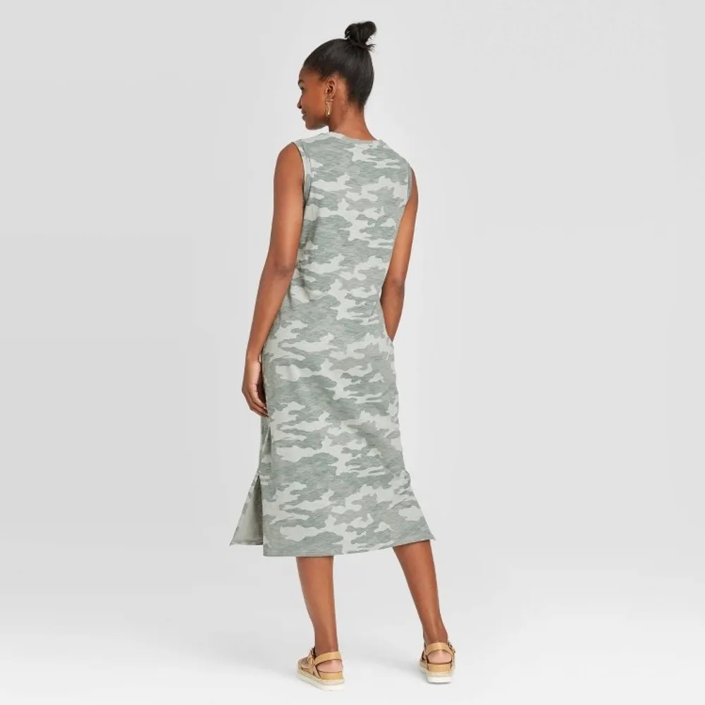 Universal Threads Universal thread green camo shift midi dress - Image 3