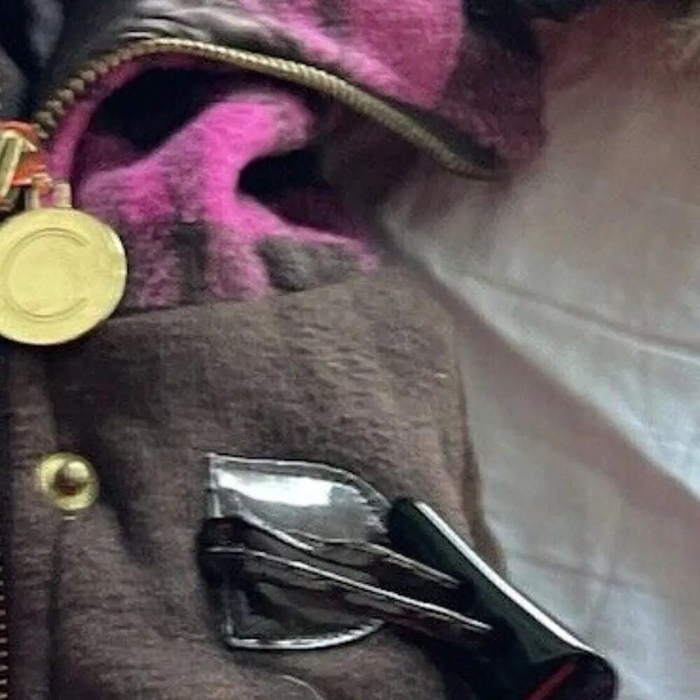 Vintage Coogi Women’s XL Plaid Wool Blend Hooded Full Zip Jacket Pink Brown Y2K - Image 10