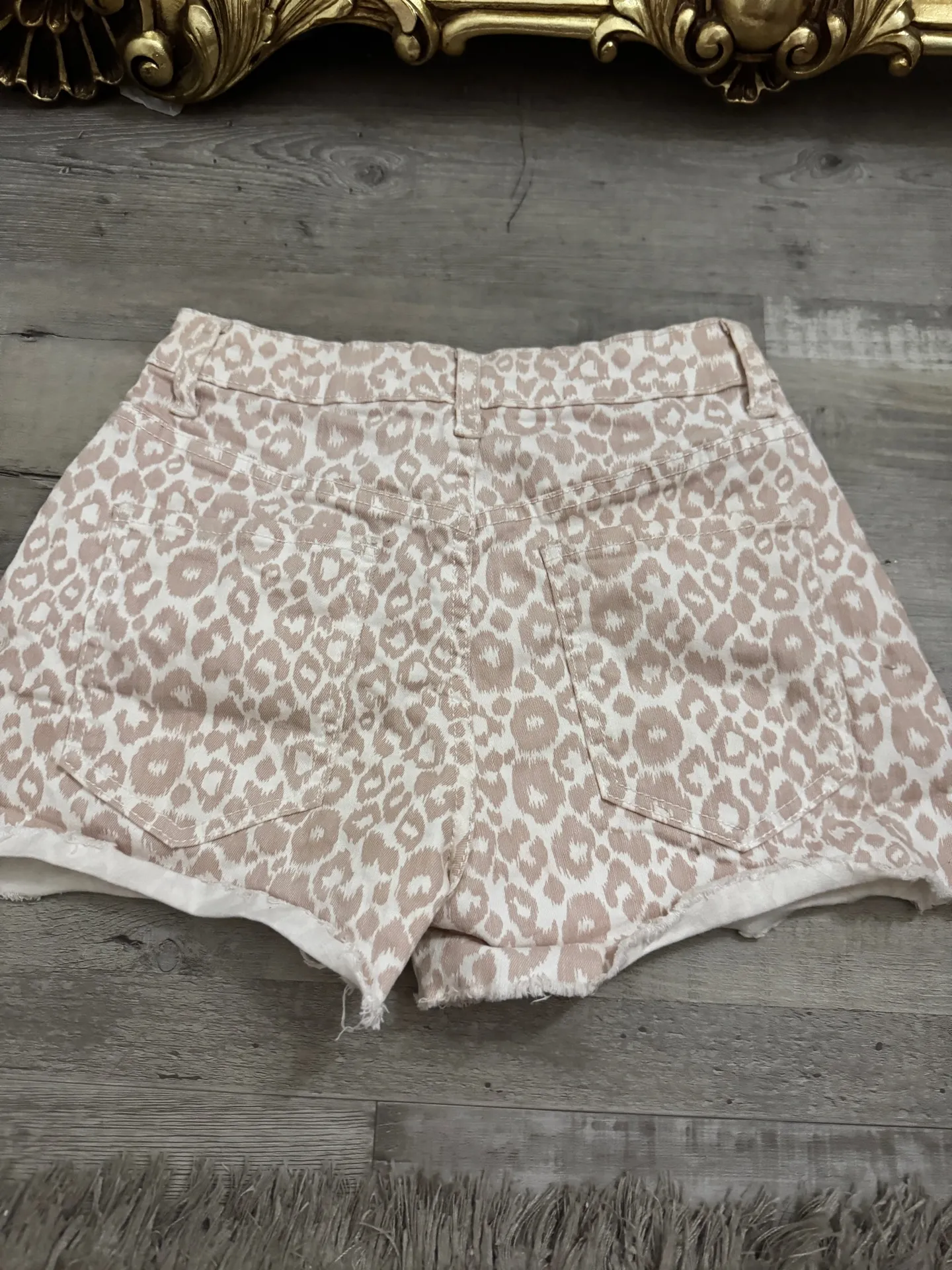 Altar'd State Leopard Print Denim shorts  - Image 2