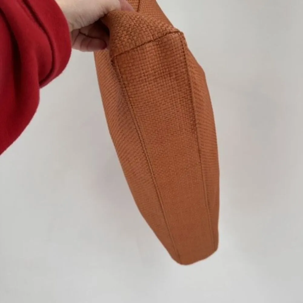 NWT Earth Axxessories Womens Woven Double‎ Handle Tote Shoulder Bag Burnt Orange - Image 9