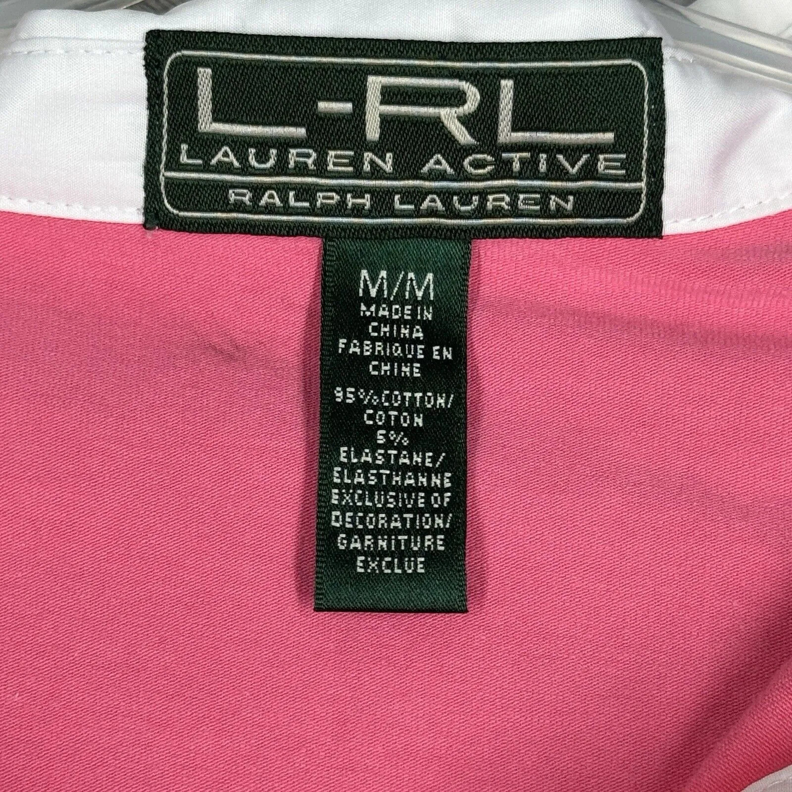 Lauren Ralph Lauren Shirt Womens Medium Pink Yellow Casual Tennis Preppy Vintage - Image 7