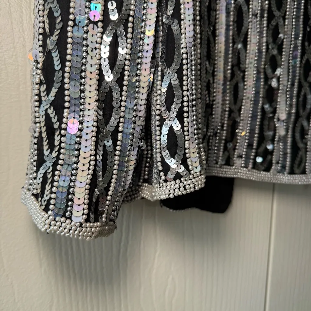 Papell Boutique Evening Black & Silver Blazer - Image 9