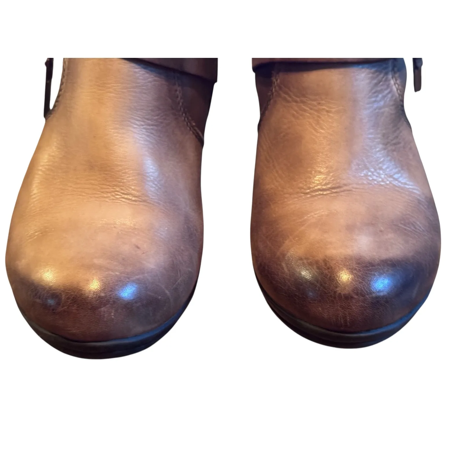 Pikolinos Taupe Brown Scrunch Moto 5" Zip Up Booties Heels EU39 Size 8.5 - Image 2