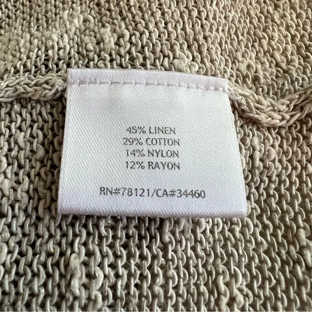 Eileen Fisher Womens  Linen Open Cardigan Sweater Size 1X Neutral Office Capsule - Image 6