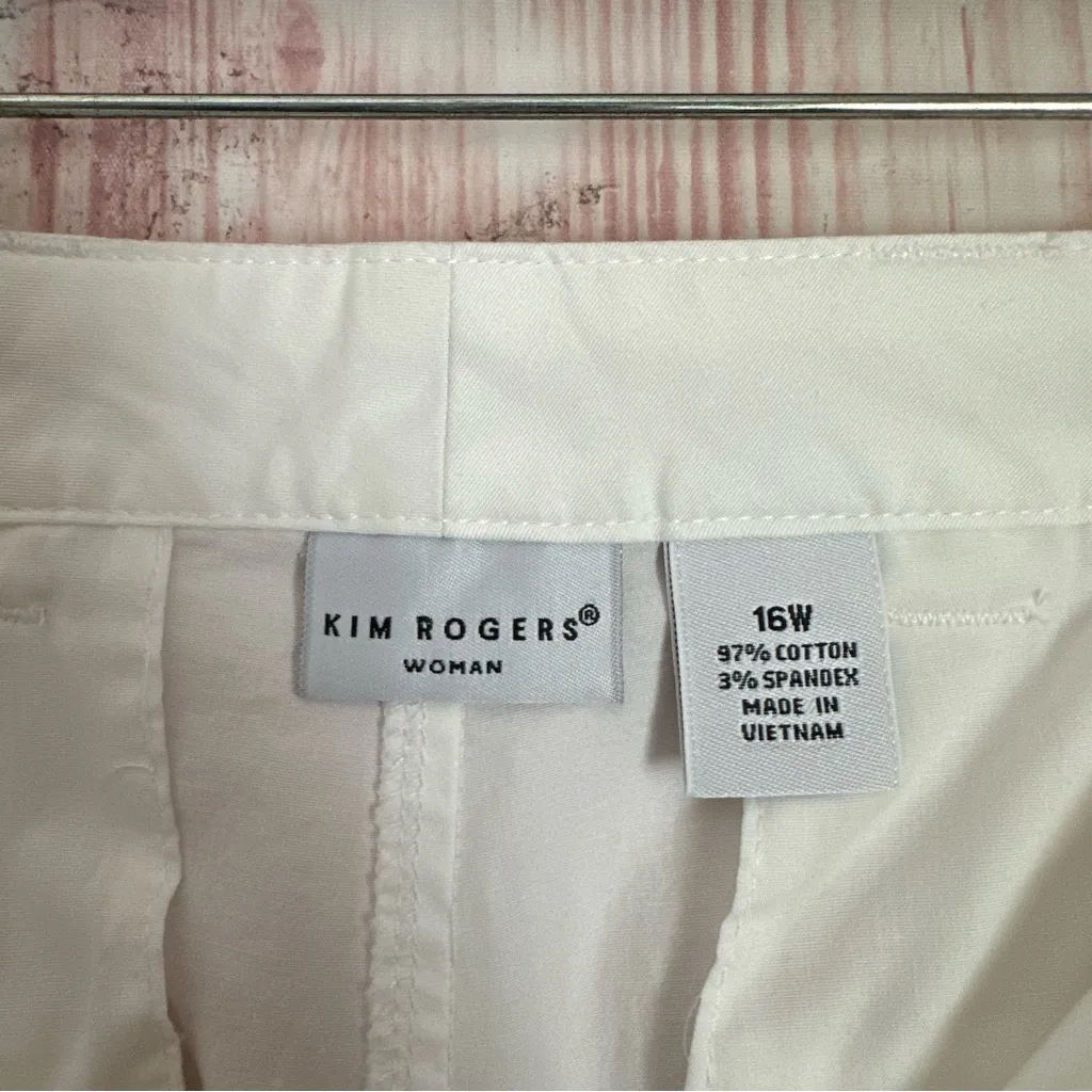 Kim Rogers White Stretch Chino Bermuda Shorts Size 16W - Image 8