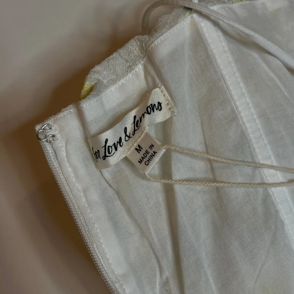 For Love & Lemons Kiela Eyelet Corset Bustier Mini Dress M Revolve Cottagecore - Image 13