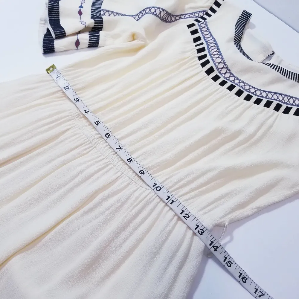 Ba&sh Cream Embroidered Bell Sleeves Lady Dress - Image 7