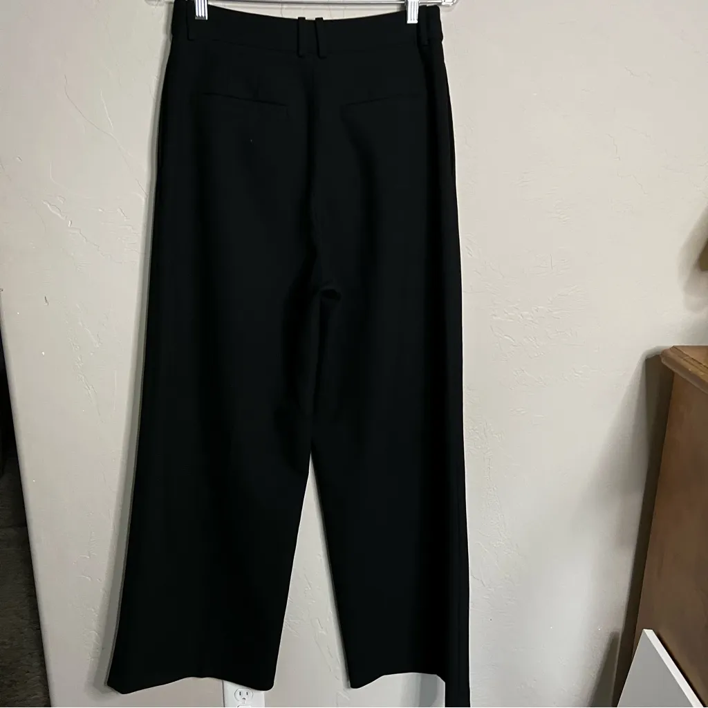 Babaton Aritizia Founder Black High Rise Pleated Wide Leg Pants - Image 11