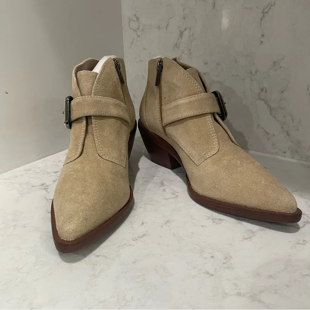 New! Vince Camuto Ashena Suede Leather Western Bootie Sz‎ 8 $179 - Image 3