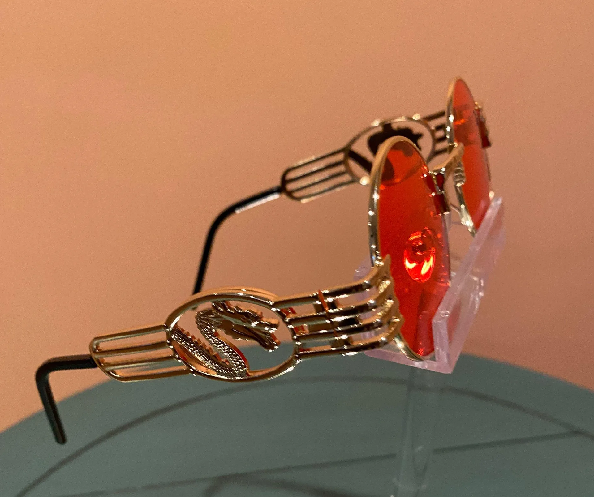 Paparazzi Red & Gold  Circle Frames - Image 2