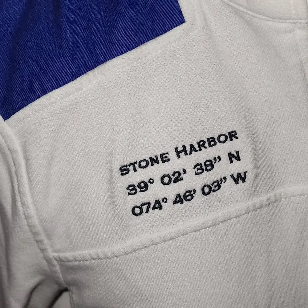 Vineyard Vines Womens White Navy Classic Whale Shep Shirt 1/4‎ Zip Pullover Med - Image 4