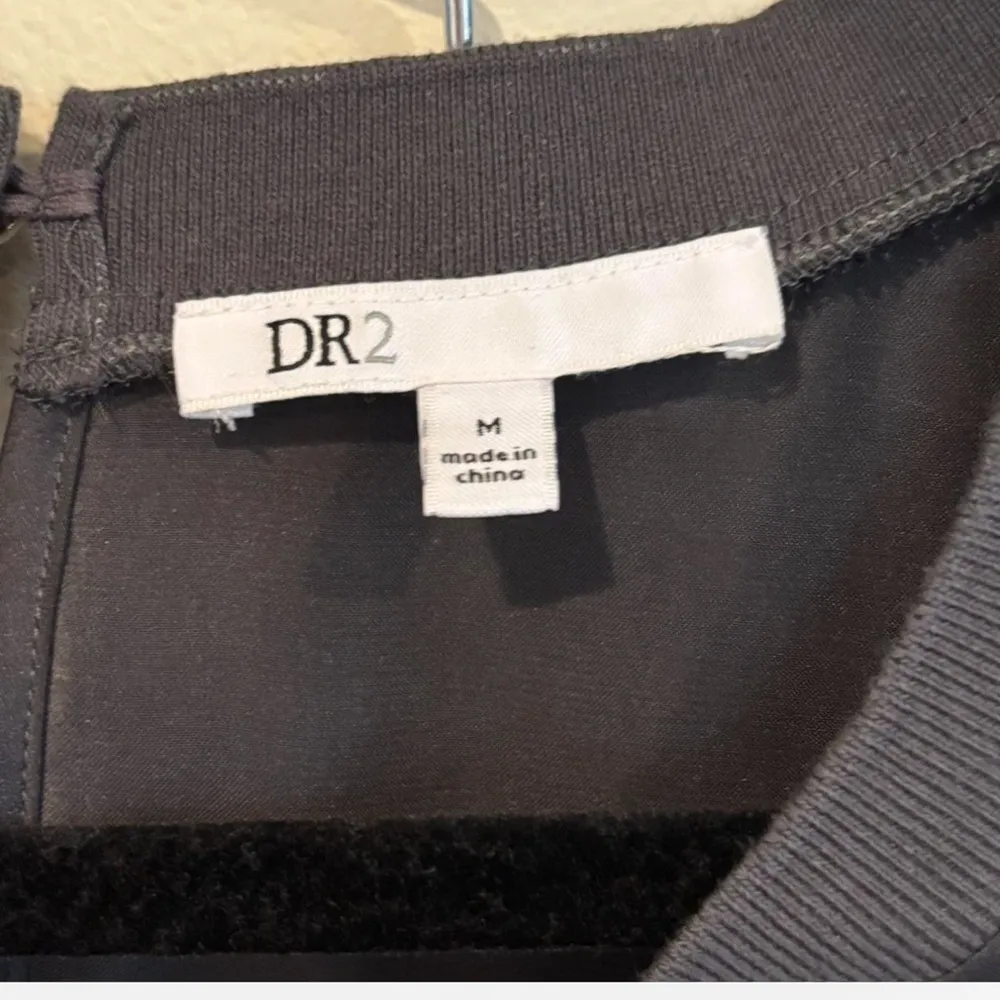 Dr2 Women's Size M Black/Gray Satin Puff Sleeve Blouse Top Office Date Night Black Size M - Image 5