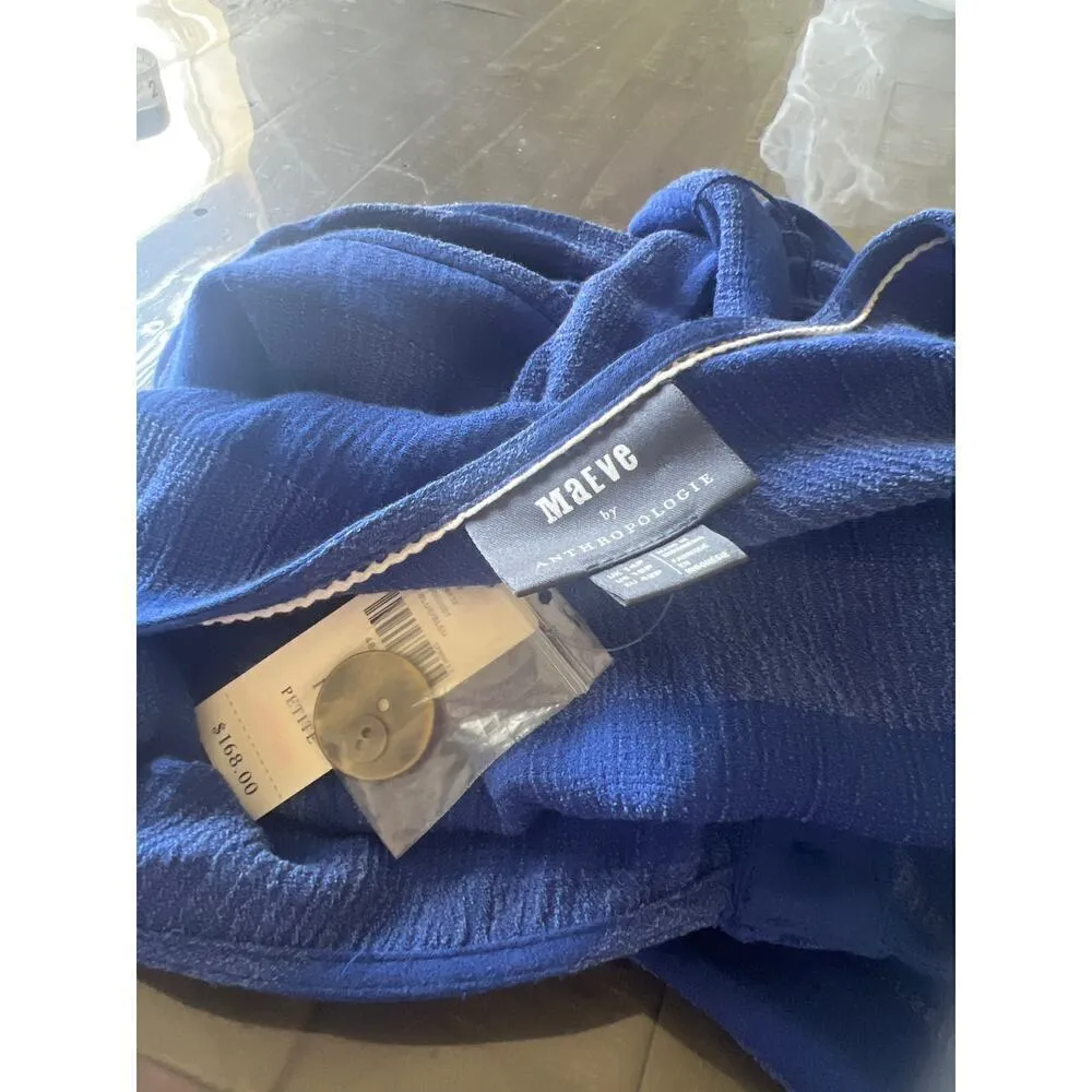 Maeve by Anthropologie Blue‎ Tonal Striped Dress Size 10P NWT - Image 6