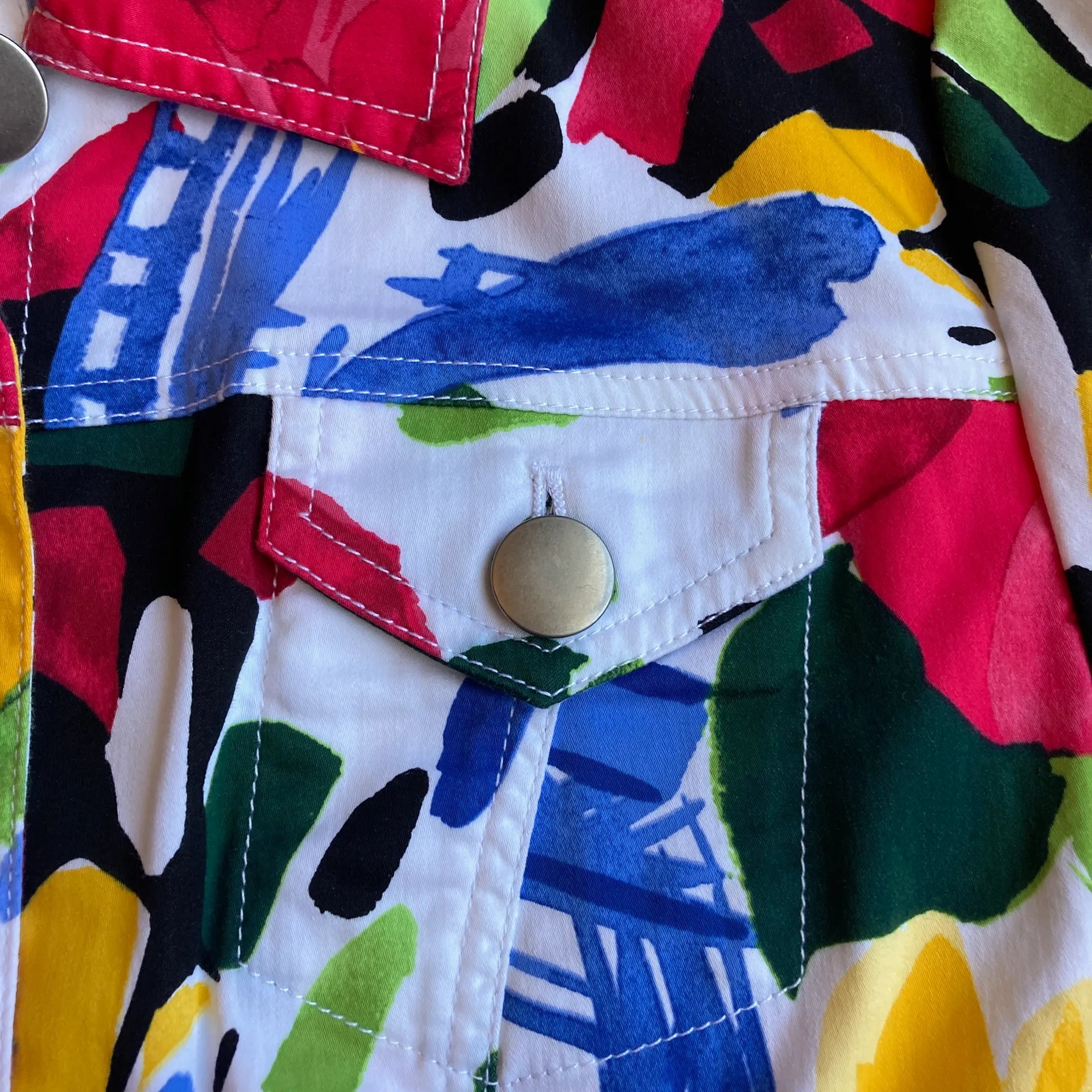 Chico's Hawaiian Floral Button Down Blazer Shacket Size 1 - Image 3