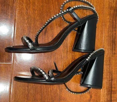 Forever 21 Rhinestone Black Heels - Image 3