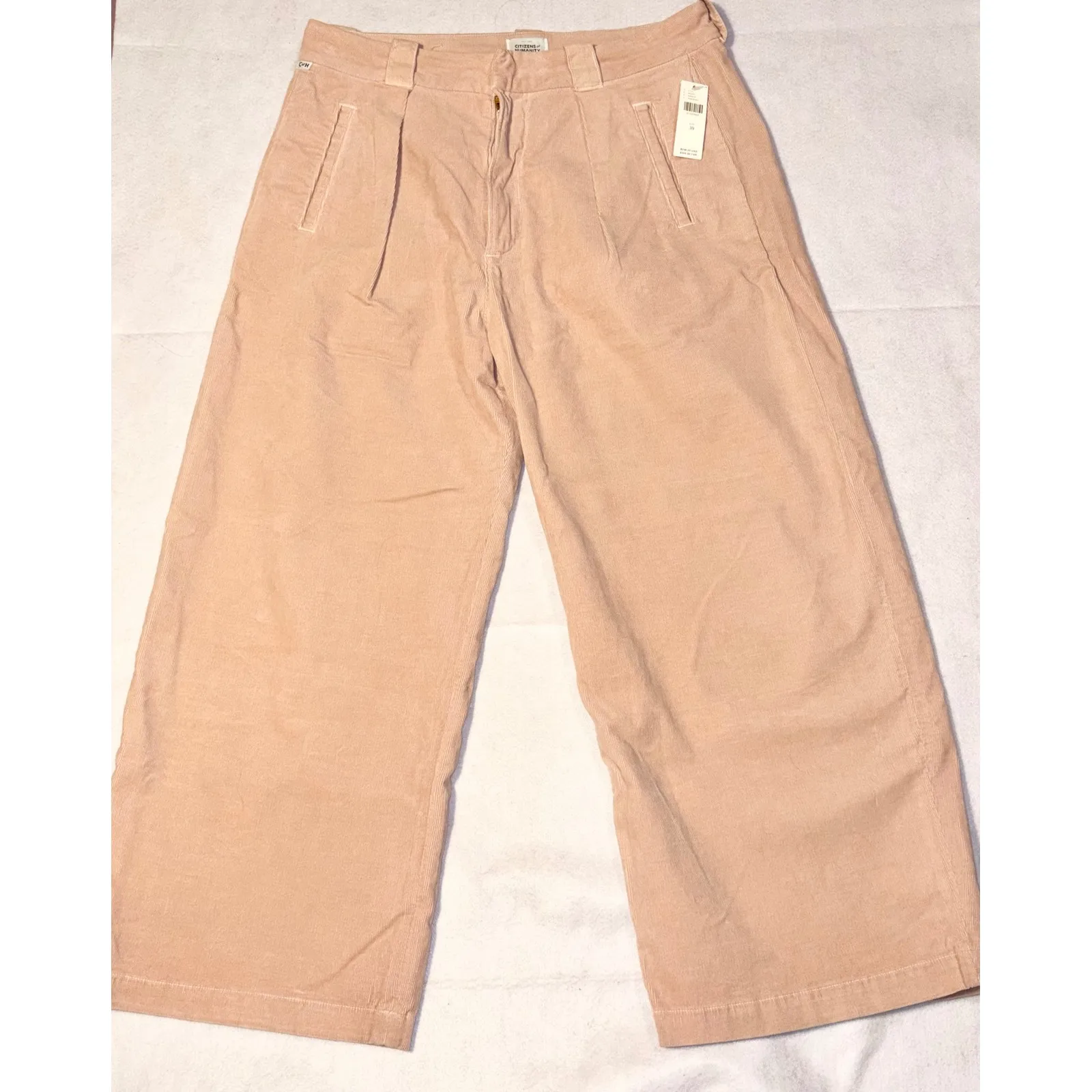 Citizens of Humanity barrel leg ankle corduroys Light Pink Pleated High Rise - Image 3