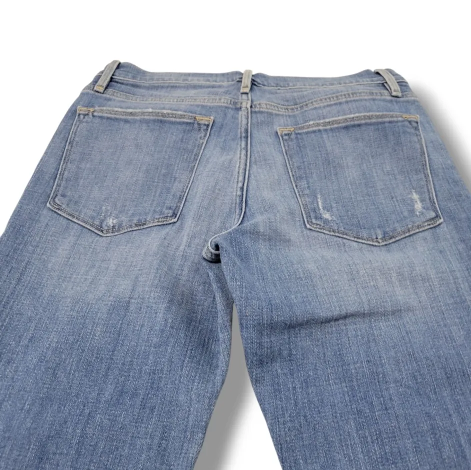 Frame Jeans Size 26 W27"xL26.5" Frame Le High Straight Jeans Stretch Blue Denim Pants Women's - Image 5