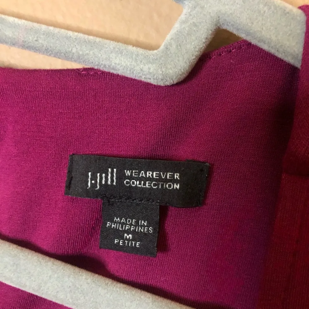 J.Jill  Wearever Collection 3/4 Sleeve Dress Winterberry Purple medium petite - Image 4