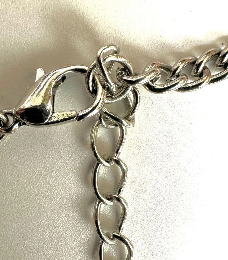 Silver tone colorful tigers eye teardrop pendant necklace - Image 8